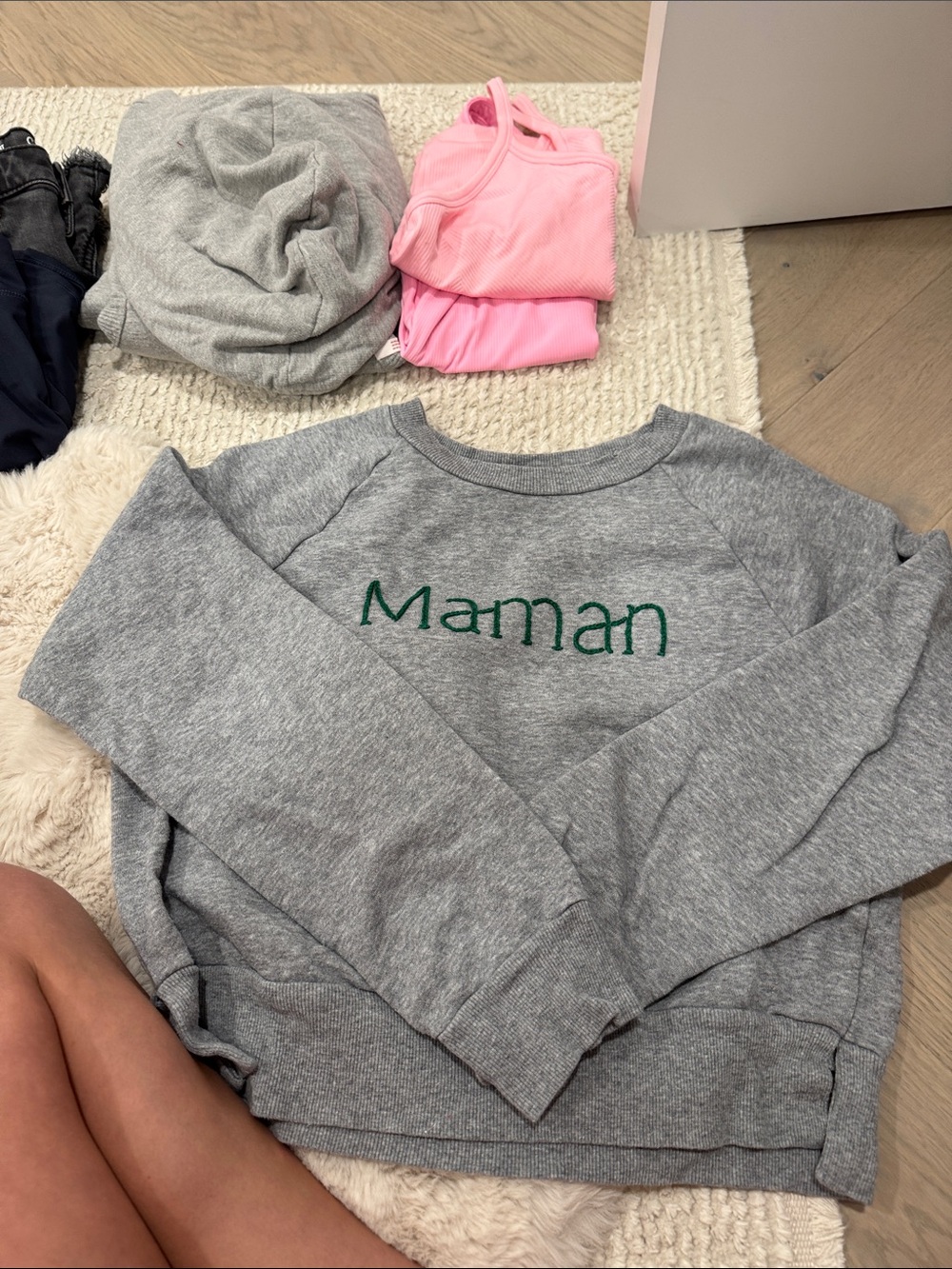 Kids Gray 'Maman' Pullover Sweatshirt - Cozy Everyday Pajama Top